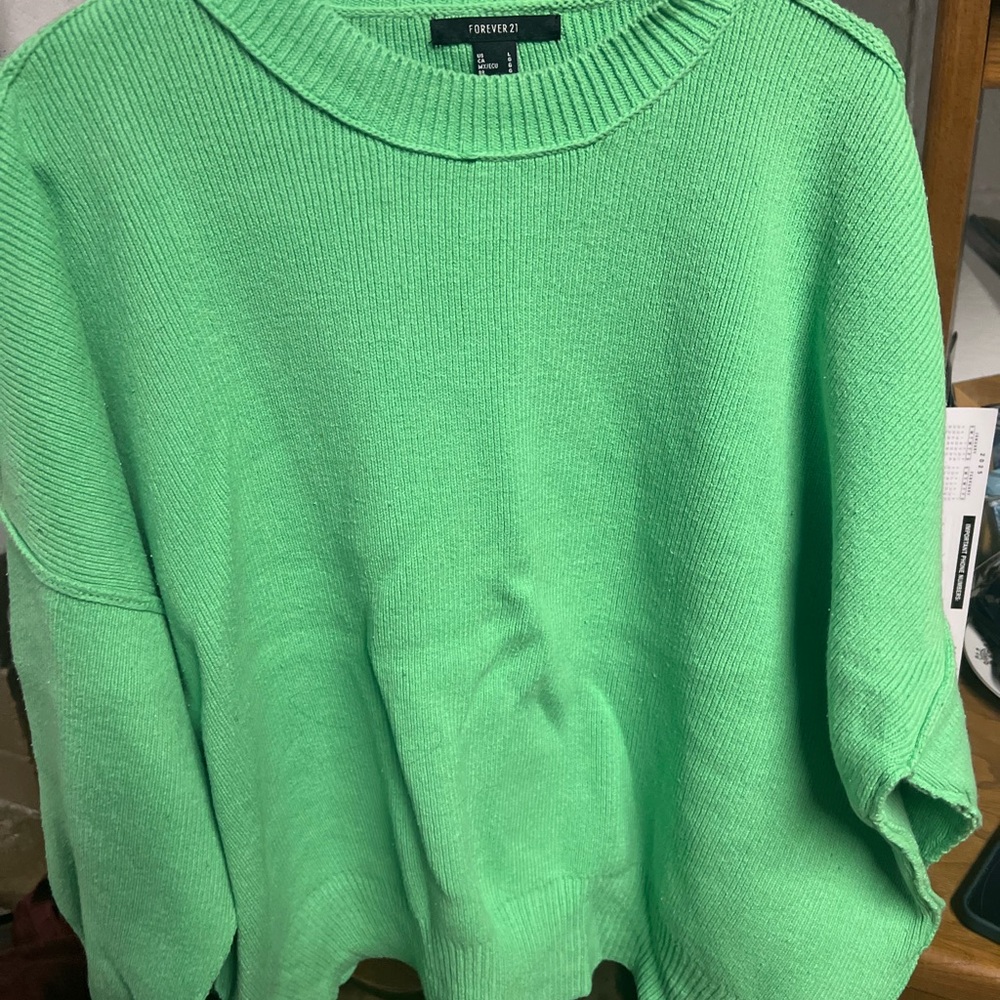 Forever 21 Thick Warm Green Crewneck Women's Sweater